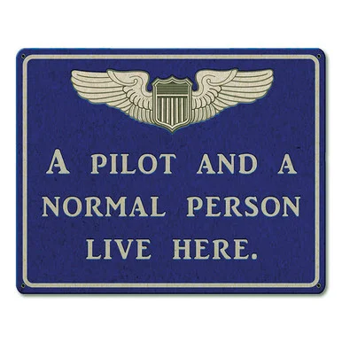 Pilot and Normal Person Metal Sign - Vintage Sign Co.