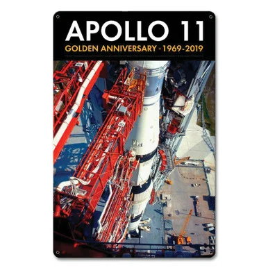 Apollo 11 50th Anniversary Saturn V Launch Tower Metal Sign - Vintage Sign Co.