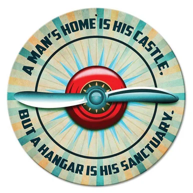 Man's Hangar Round Metal Sign - Vintage Sign Co.