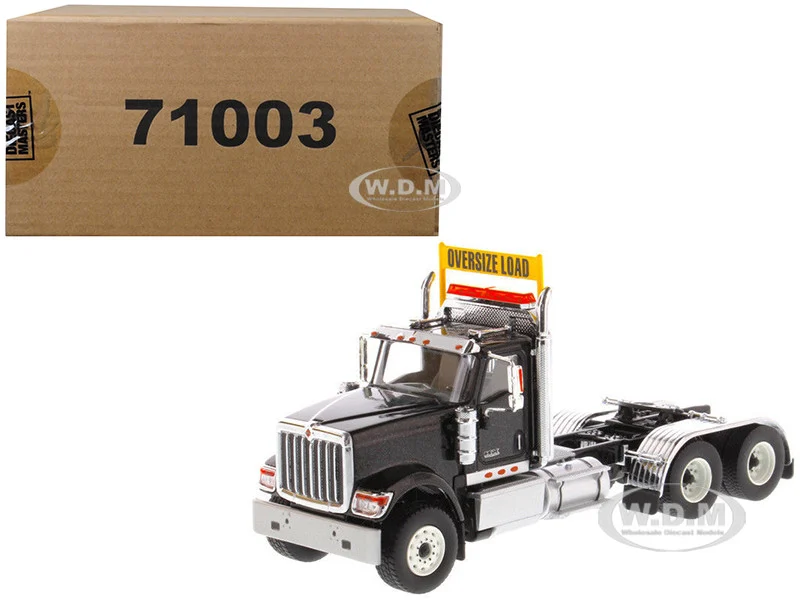 International HX520 Day Cab Tandem Tractor Black 1/50 Diecast Model by Diecast Masters - International Models