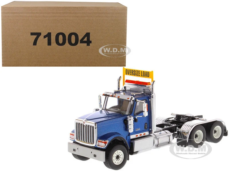 International HX520 Day Cab Tandem Tractor Blue 1/50 Diecast Model by Diecast Masters - International Models