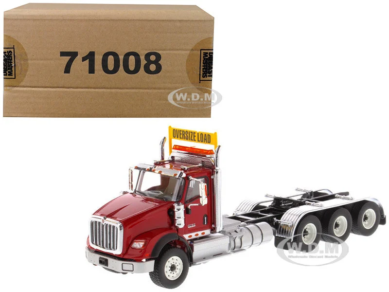 International HX620 Day Cab Tridem Tractor Red 1/50 Diecast Model by Diecast Masters - International Models
