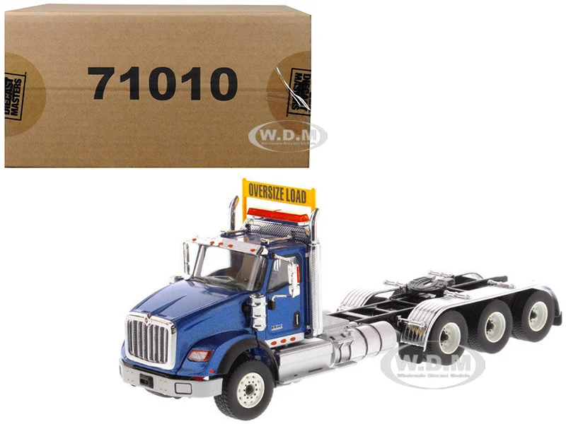 International HX620 Day Cab Tridem Tractor Blue 1/50 Diecast Model by Diecast Masters - International Models