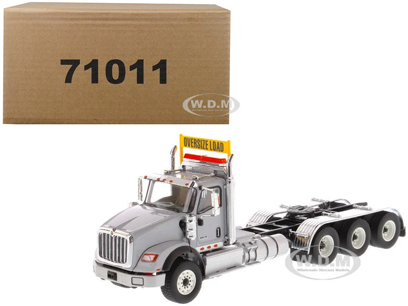 International HX620 Day Cab Tridem Tractor Light Grey 1/50 Diecast Model by Diecast Masters - International Models