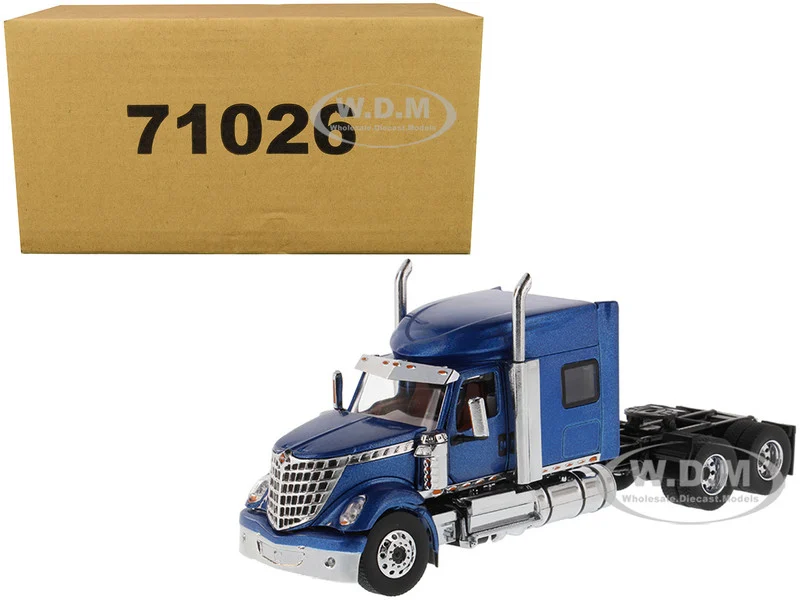 International LoneStar Sleeper Cab Truck Tractor Blue 1/50 Diecast Model by Diecast Masters - International Models