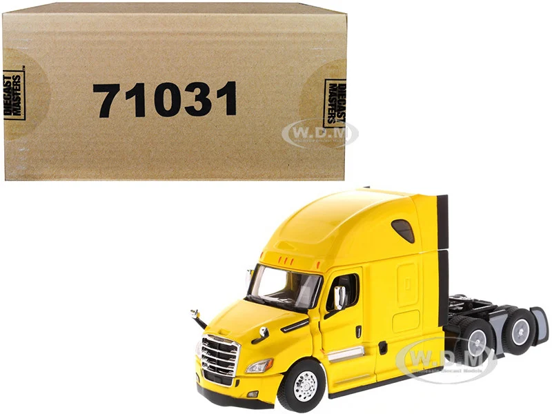 Freightliner New Cascadia Sleeper Cab Truck Tractor Yellow 1/50 Diecast Model by Diecast Masters - Freightliner Models