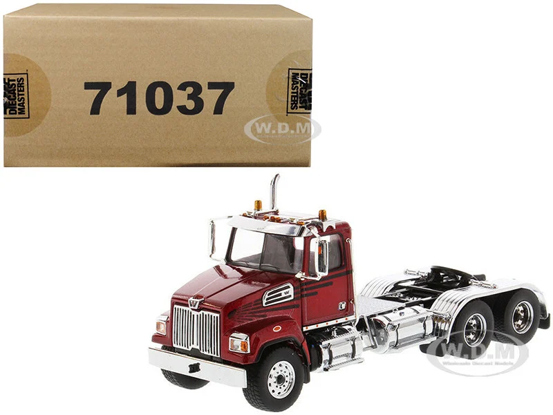 Western Star 4700 SF Tandem Day Cab Tractor Metallic Red 1/50 Diecast Model by Diecast Masters - Western Star Models