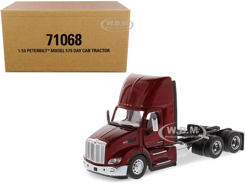Peterbilt 579 Day Cab Truck Tractor Legendary Red "Transport Series" 1/50 Diecast Model by Diecast Masters - Peterbilt Models