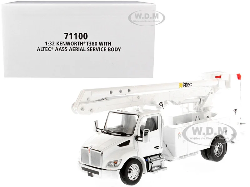 Kenworth T380 with Altec AA55 Aerial Service Truck White "Transport Series" 1/32 Diecast Model by Diecast Masters - Kenworth Models