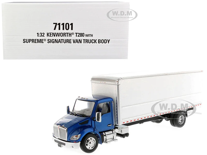 Kenworth T280 with Supreme Signature Van Truck Body Blue and White "Transport Series" 1/32 Diecast Model by Diecast Masters - Kenworth Models