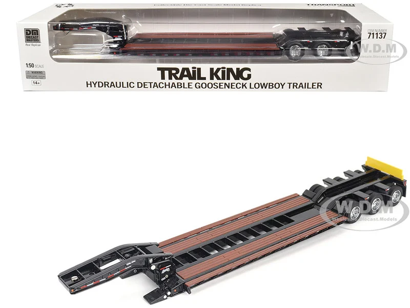 Trail King TK120 Hydraulic Detachable Gooseneck Lowboy Trailer Black (Outrigger Version) "Transport Series" 1/50 Diecast Model by Diecast Masters - Accessories