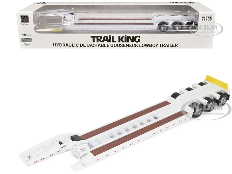 Trail King TK120 Hydraulic Detachable Gooseneck Lowboy Trailer White (Regular Version) "Transport Series" 1/50 Diecast Model by Diecast Masters - Accessories
