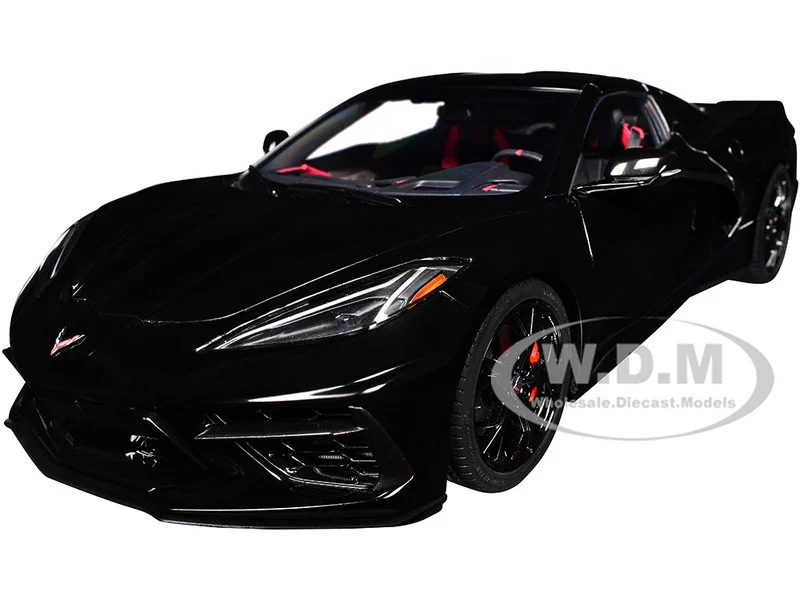 2020 Chevrolet Corvette C8 Stingray Black 1/18 Model Car by Autoart - Chevrolet Models