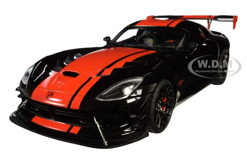 2017 Dodge Viper 1:28 Edition ACR Black with Red Stripes 1/18 Model Car by Autoart - Dodge Models