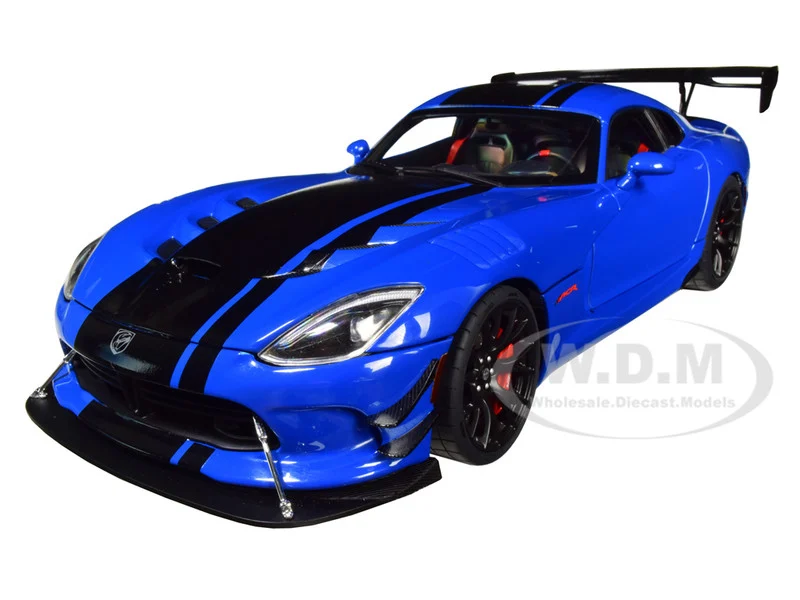 2017 Dodge Viper ACR Competition Blue with Black Stripes 1/18 Model Car by Autoart - Dodge Models