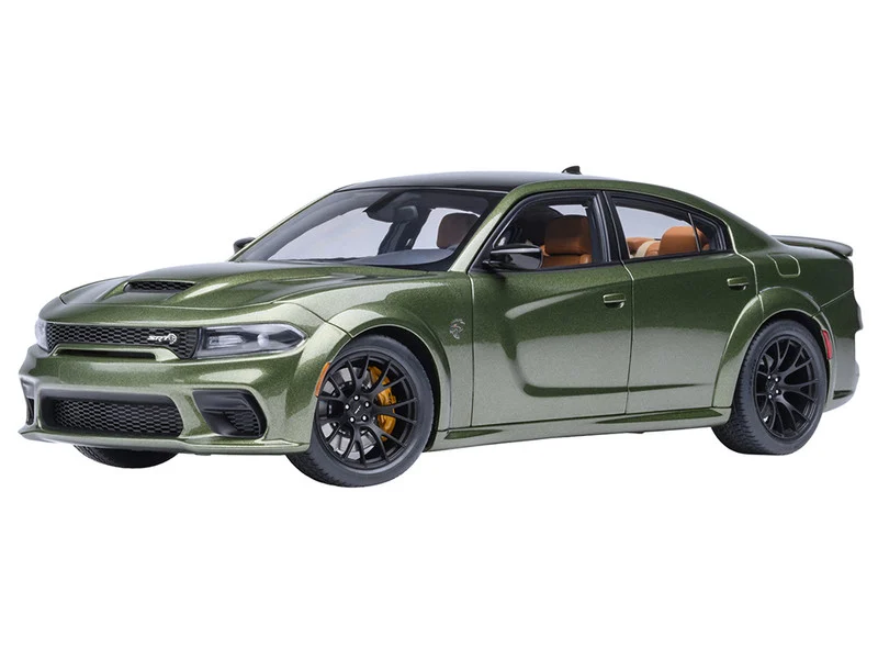 Dodge Charger SRT Hellcat Redeye F8 Green Metallic with Matt Black Top 1/18 Model Car by Autoart - Dodge Models