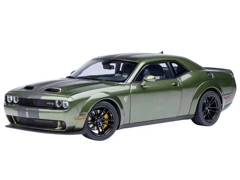 2022 Dodge Challenger SRT Jailbreak F8 Green with Carbon Stripes 1/18 Model Car by Autoart - Dodge Models