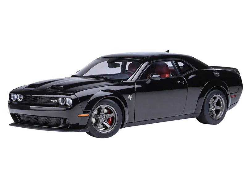 2023 Dodge Challenger SRT Super Stock Pitch Black with Red Interior 1/18 Model Car by Autoart - Dodge Models