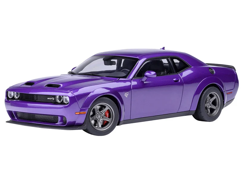 2023 Dodge Challenger SRT Super Stock Plum Crazy Purple 1/18 Model Car by Autoart - Dodge Models