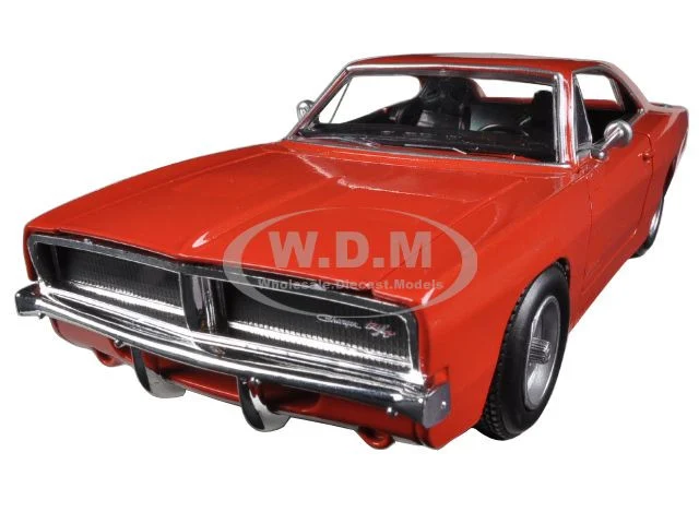 1969 Dodge Charger R/T Orange "Muscle Car Collection" 1/25 Diecast Model Car by New Ray - Dodge Models