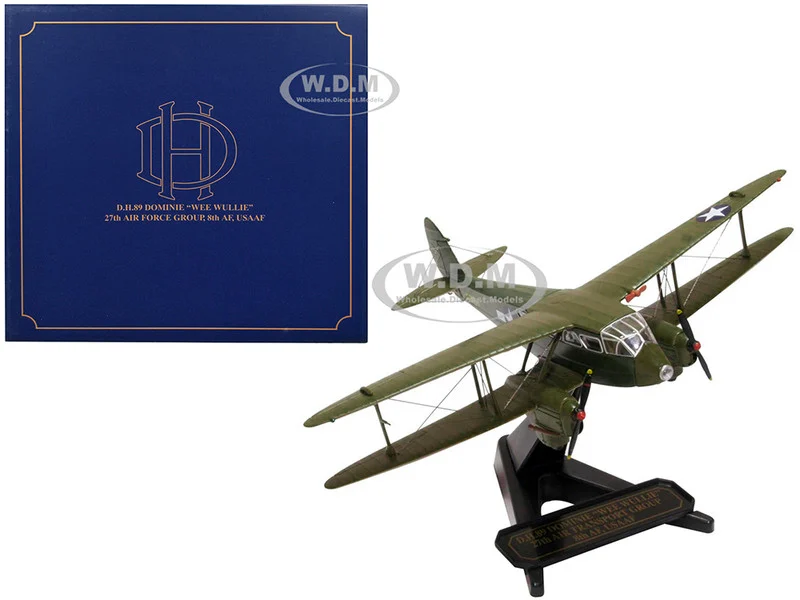 De Havilland D.H.89 Dominie Dragon Rapide Aircraft "Wee Wullie" "27th Air Force Group, 8th AF, USAAF" 1/72 Diecast Model Airplane by Oxford Diecast - Military Models