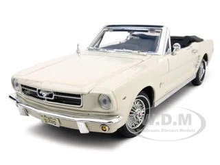 1964 1/2 Ford Mustang Convertible Cream 1/18 Diecast Car Model by Motormax - Ford Models