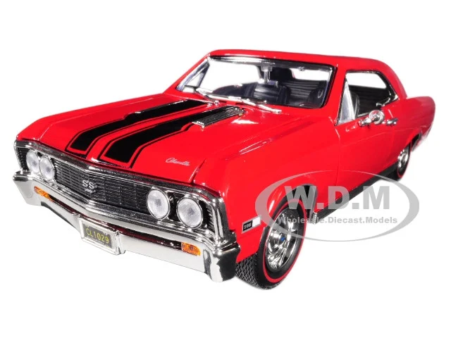 1967 Chevrolet Chevelle SS 396 Red with Black Stripes 1/18 Diecast Model Car by Motormax - Chevrolet Models