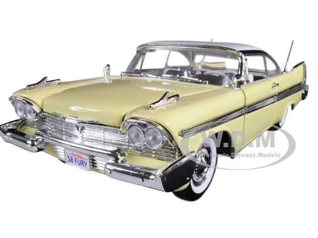 1958 Plymouth Fury "Timeless Classics" Yellow with White Top 1/18 Diecast Model Car by Motormax - Plymouth Models
