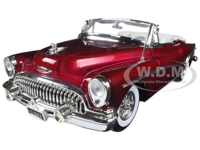 1953 Buick Skylark Burgundy 1/18 Diecast Model Car by Motormax - Buick Models