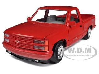 1992 Chevrolet SS 454 Pickup Truck Red 1/24 Diecast Model by Motormax - Chevrolet Models