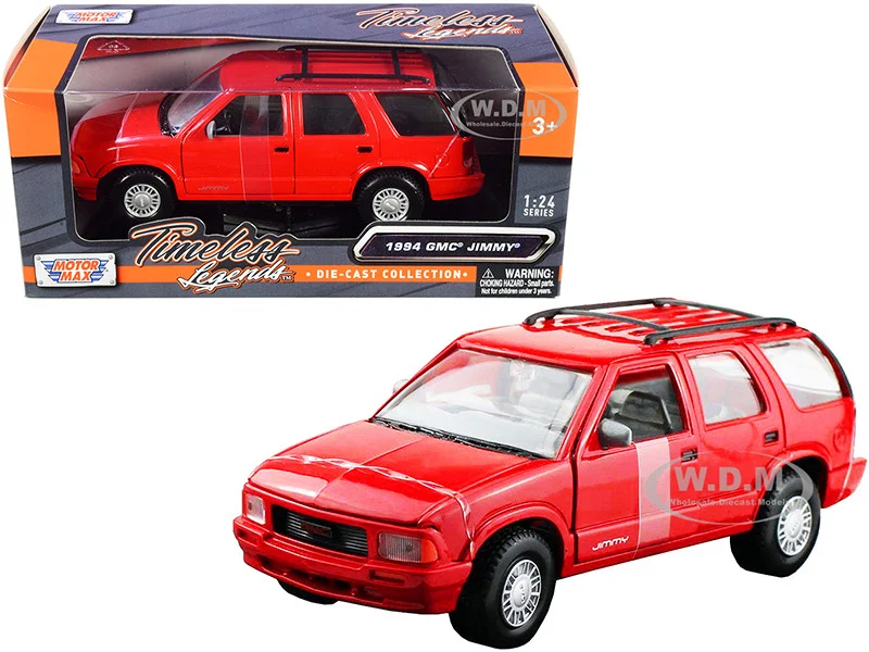 1994 GMC Jimmy with Roof Rack Red "Timeless Legends" Series 1/24 Diecast Model Car by Motormax - GMC Models
