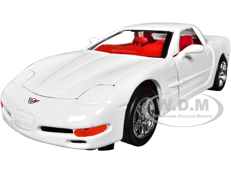 1997 Chevrolet Corvette C5 Coupe White with Red Interior "Timeless Legends" Series 1/24 Diecast Model Car by Motormax - Chevrolet Models