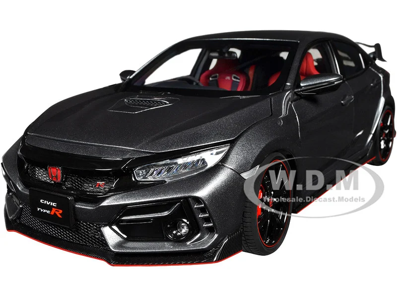2021 Honda Civic Type R (FK8) RHD (Right Hand Drive) Polished Metal Gray Metallic 1/18 Model Car by Autoart - Honda Models