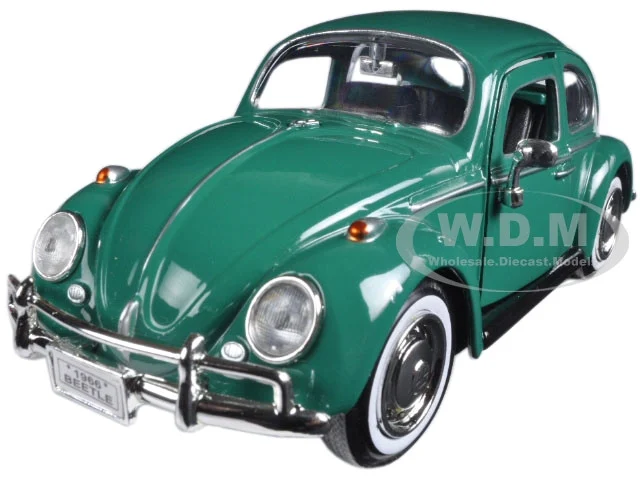 1966 Volkswagen Beetle Green 1/24 Diecast Model Car by Motormax - Volkswagen Models