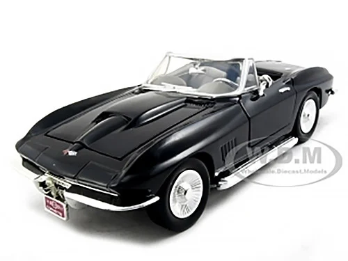 1967 Chevrolet Corvette Convertible Black 1/24 Diecast Model Car by Motormax - Chevrolet Models