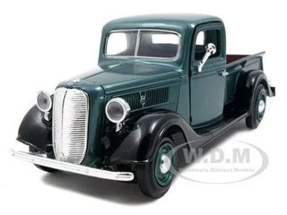 1937 Ford Pickup Truck Green and Black 1/24 Diecast Model Car by Motormax - Ford Models