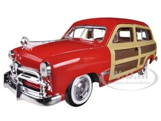 1949 Ford Woody Wagon Red 1/24 Diecast Model Car by Motormax - Ford Models