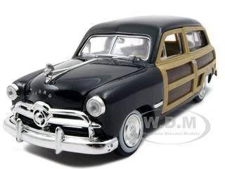 1949 Ford Woody Wagon Black 1/24 Diecast Model Car by Motormax - Ford Models