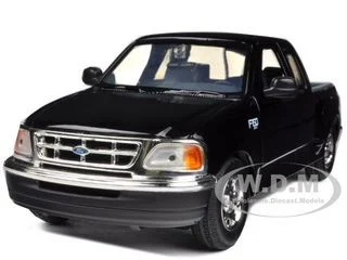 2001 Ford F-150 XLT Flareside Supercab Pickup Truck Black 1/24 Diecast Car Model by Motormax