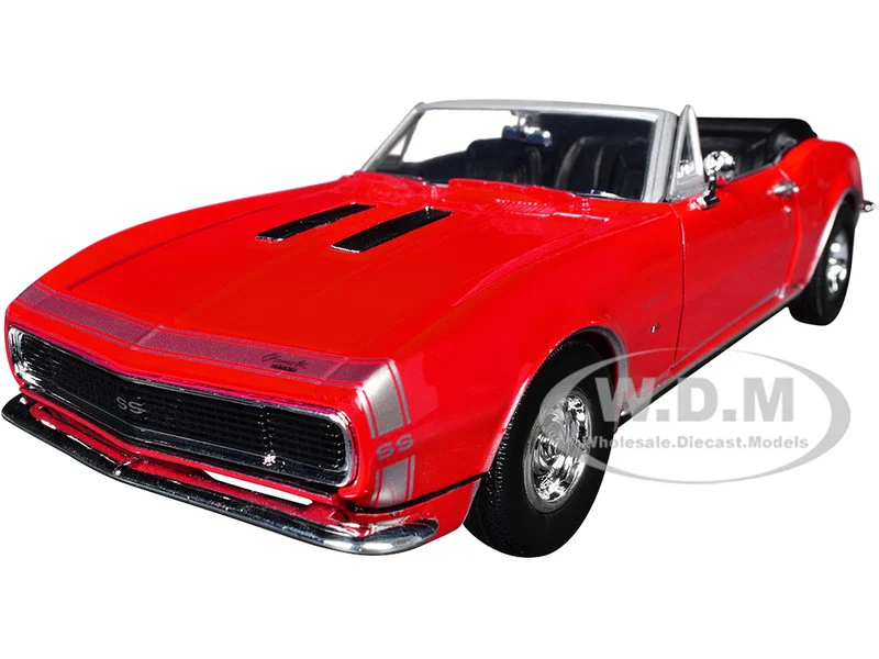 1967 Chevrolet Camaro SS Convertible Burgundy 1/24 Diecast Model Car by Motormax - Chevrolet Models
