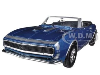 1967 Chevrolet Camaro SS Convertible Blue Metallic 1/24 Diecast Model Car by Motormax - Chevrolet Models