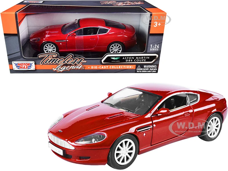 Aston Martin DB9 Coupe Red "Timeless Legends" 1/24 Diecast Model Car by Motormax - Aston Martin Models