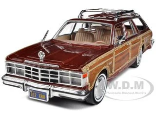 1979 Chrysler Lebaron Town and Country Burgundy 1/24 Diecast Model Car by Motormax - Chrysler Models