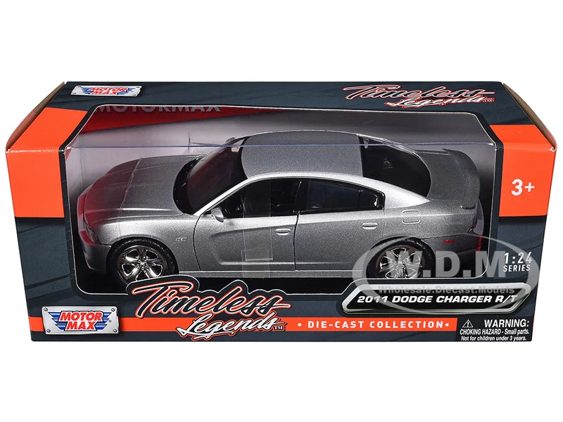 2011 Dodge Charger R/T Hemi Silver "No Sunroof" 1/24 Diecast Model Car by Motormax - Dodge Models