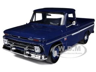 1966 Chevrolet C10 Fleetside Pickup Truck Dark Blue 1/24 Diecast Car Model by Motormax - Chevrolet Models