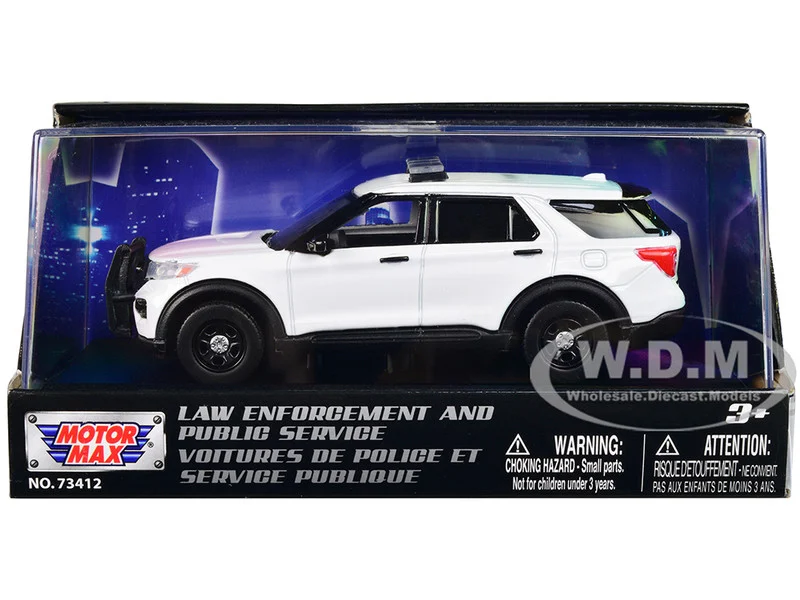 2022 Ford Police Interceptor Utility Plain White "Law Enforcement and Public Service" Series 1/43 Diecast Model Car by Motormax - Ford Models