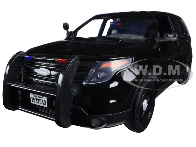 2015 Ford Police Interceptor Utility Special Service Plain Black 1/18 Diecast Model Car by Motormax - Ford Models