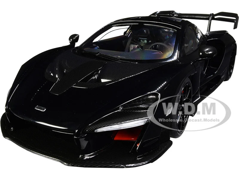 Mclaren Senna Stealth Cosmos Black with Carbon Accents 1/18 Model Car by Autoart - McLaren Models