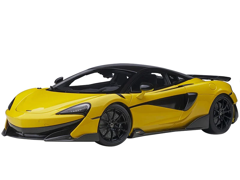 Mclaren 600LT Sicilian Yellow and Carbon 1/18 Model Car by Autoart - McLaren Models