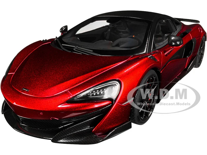 Mclaren 600LT Vermillion Red and Carbon 1/18 Model Car by Autoart - McLaren Models